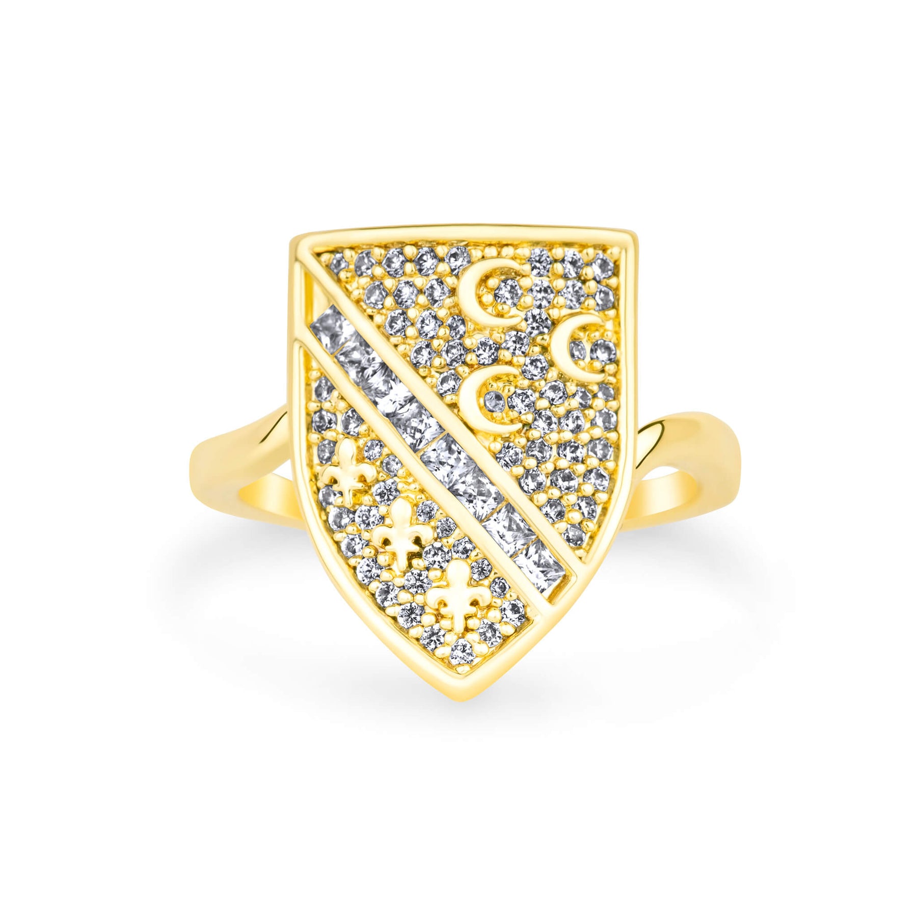Sandžak Wappen Ring Damen Gold vergoldet | d'origine