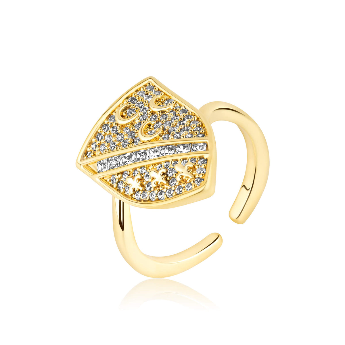 Sandžak Ljiljan Lilie Wappen Ring Damen 18K Gold | d'origine