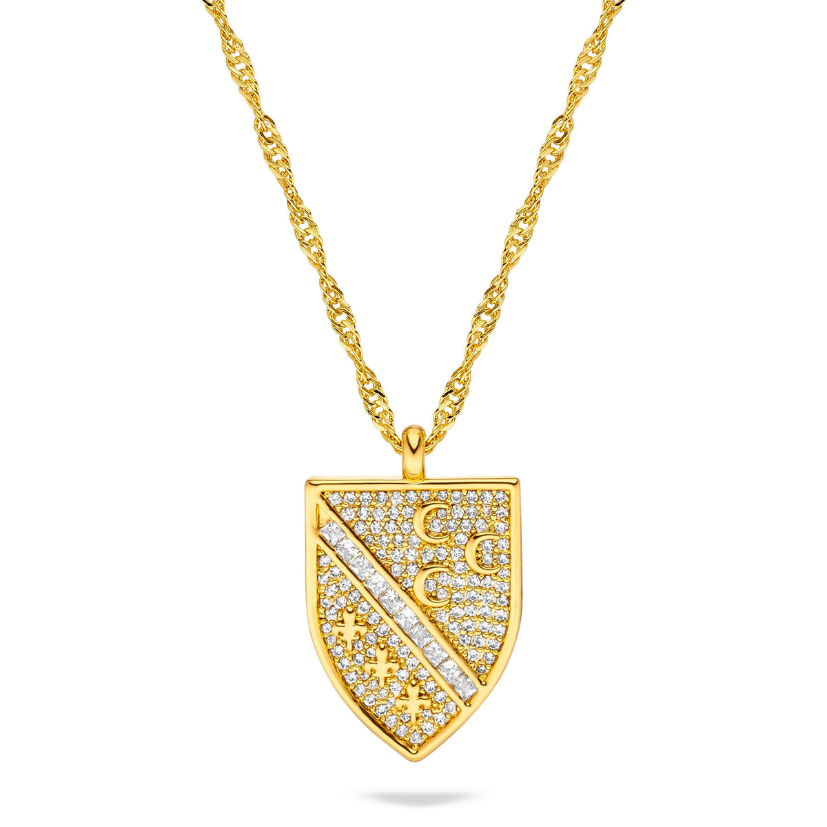 Sandžak Wappen Kette Damen Gold vergoldet | d'origine