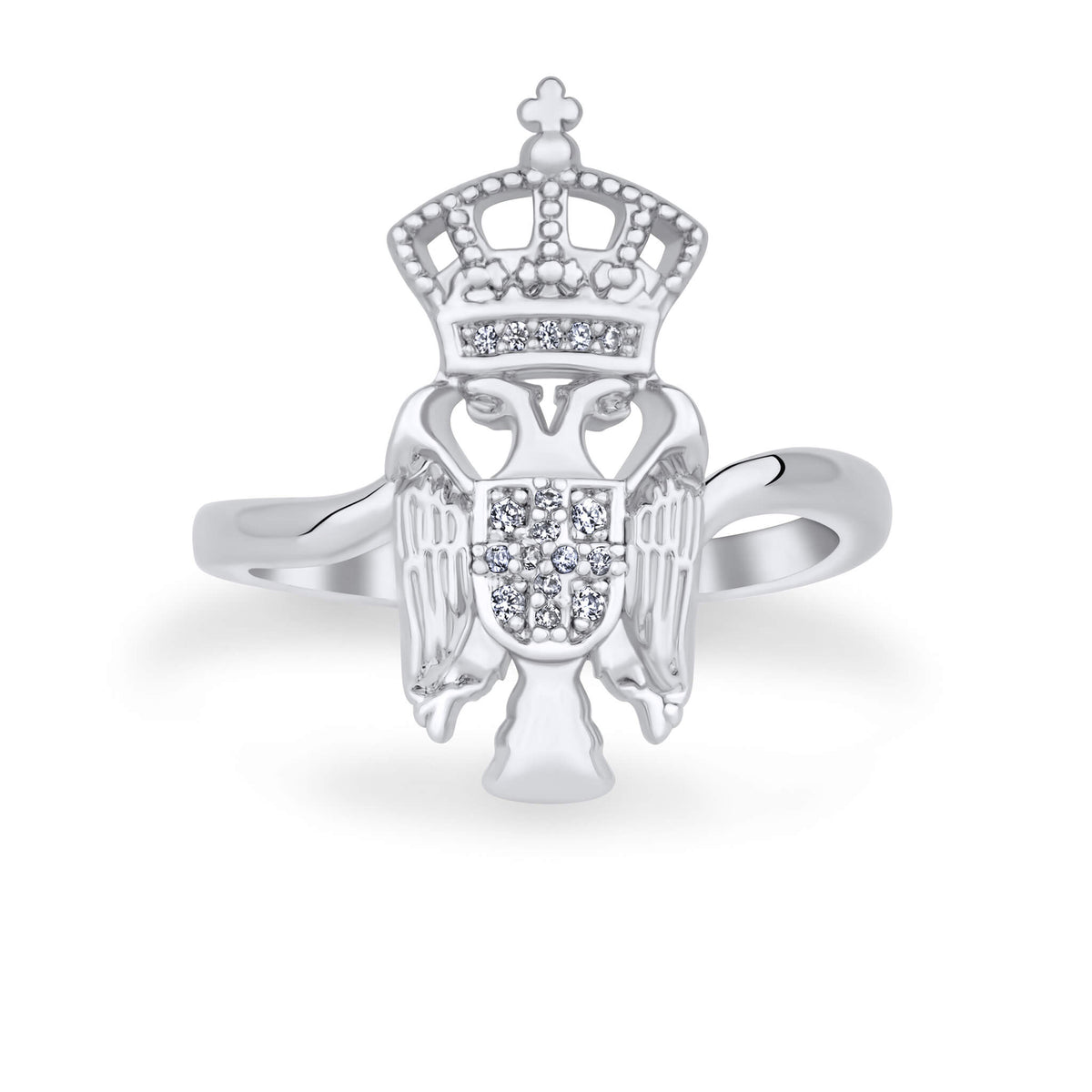 Serbien Adler Wappen Ring Damen Silber Edelstahl | d'origine