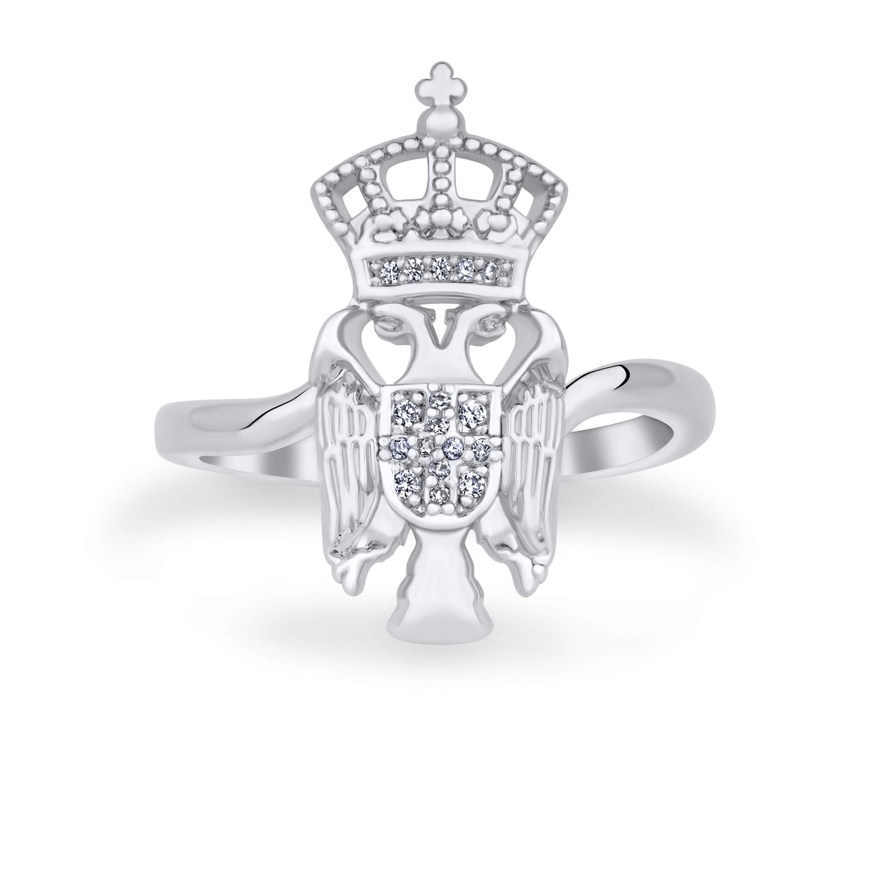 Serbien Adler Wappen Ring Damen Silber Edelstahl | d'origine