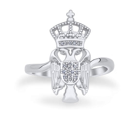 Serbien Adler Wappen Ring Damen Silber Edelstahl | d'origine