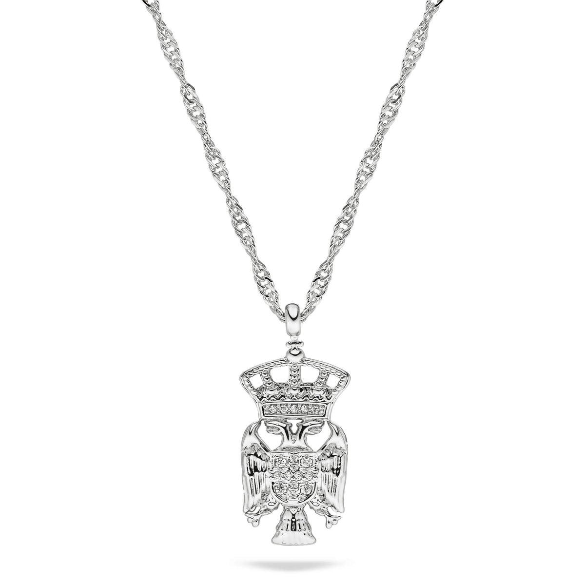 Serbien Wappen Kette Damen Silber Edelstahl – Adler