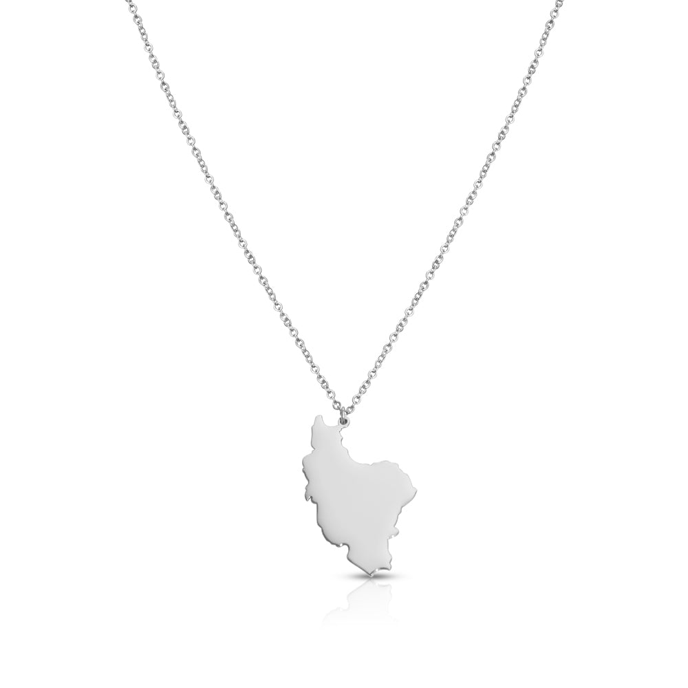 Iran Silhouette Map Necklace for Women Waterproof Silver | d'origine