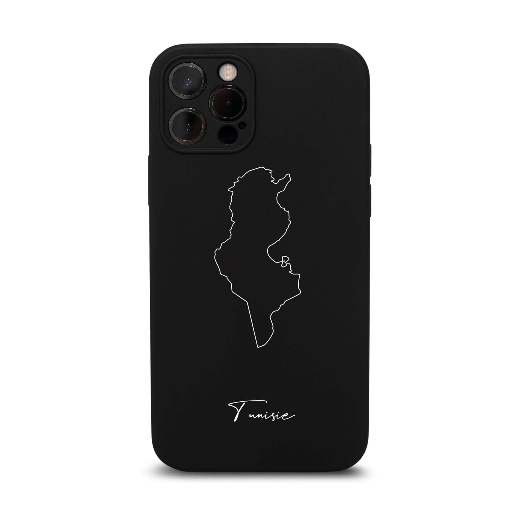 Tunesien Handyhülle für iPhone 11 und 12 – Rückseite mit Landkarte und Schriftzug