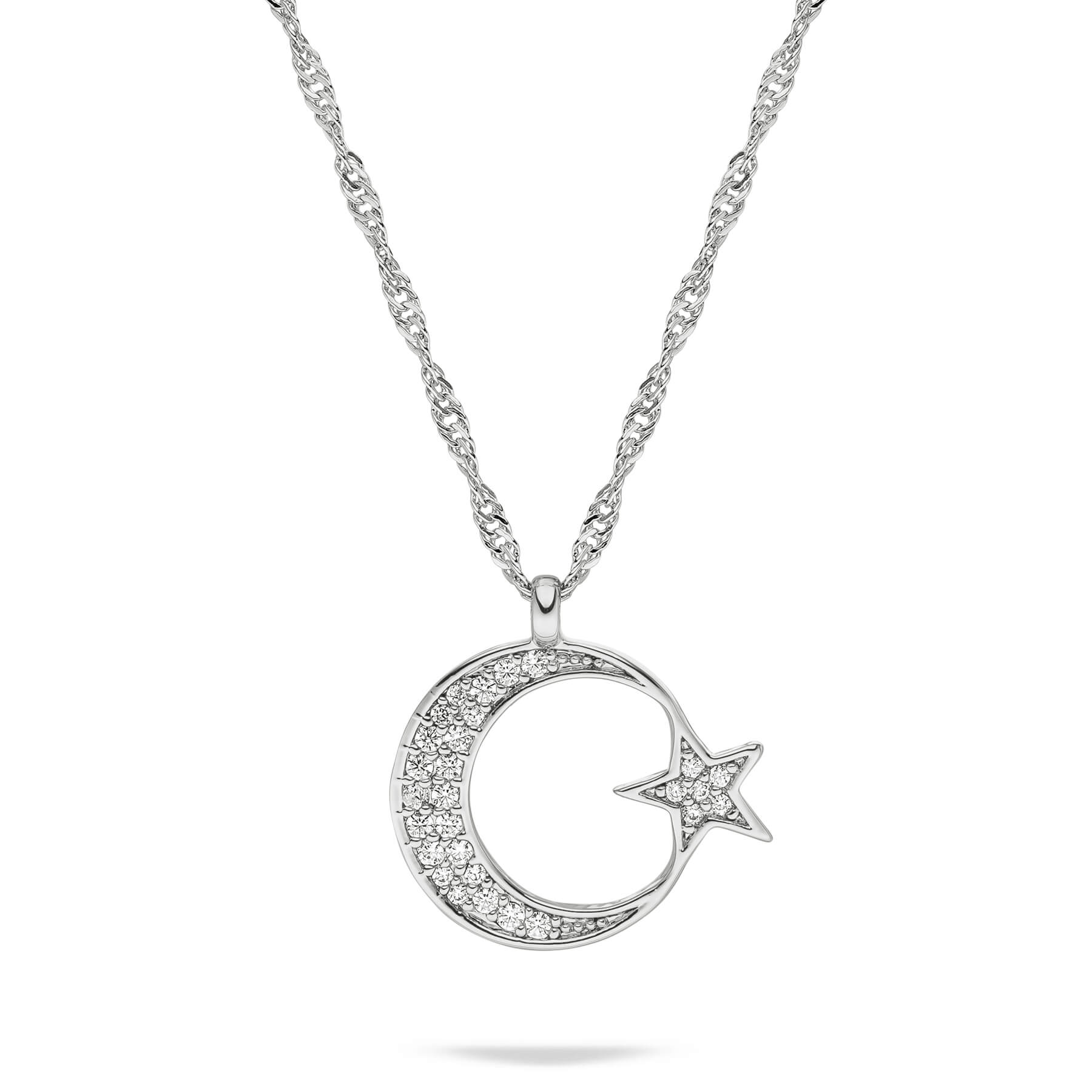 Türkei Wappen Kette Damen Silber Edelstahl – Ayyıldız