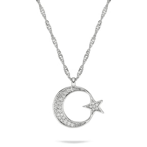 Türkei Wappen Kette Damen Silber Edelstahl – Ayyıldız