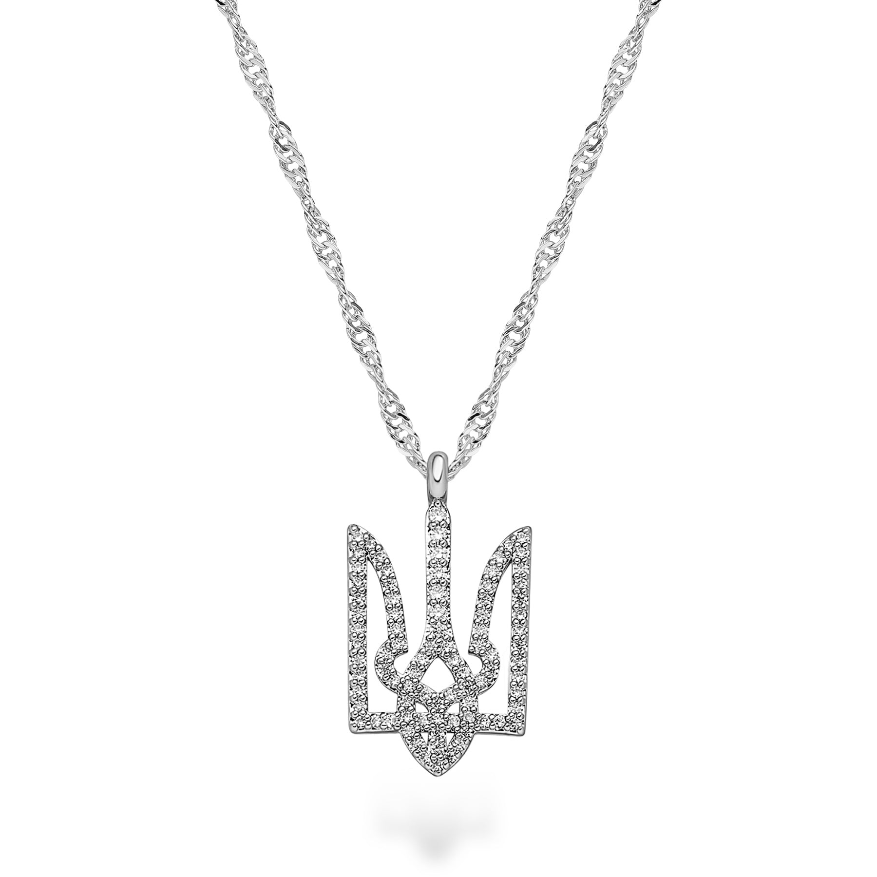 Ukraine Emblem Necklace Women Silver Stainless Steel – Trident