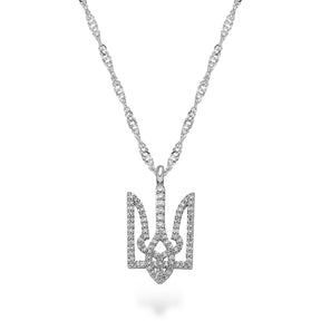 Ukraine Emblem Necklace Women Silver Stainless Steel – Trident