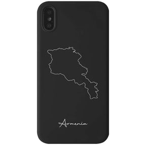 Armenia phone case for iPhone X, XS and XR – back with map and lettering