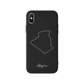 Algeria phone case for iPhone X, XS and XR – back with map and lettering