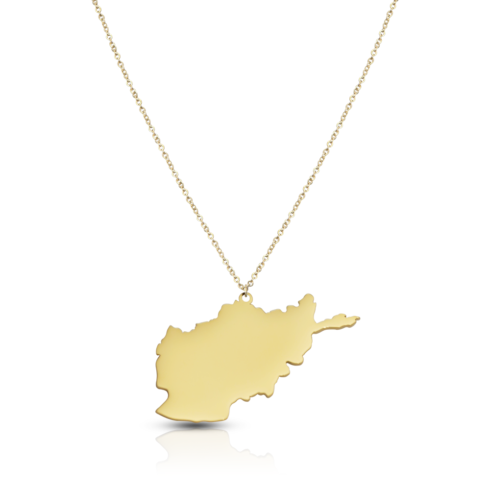 Afghanistan Landkarten Kette Damen 18K Gold | d'origine